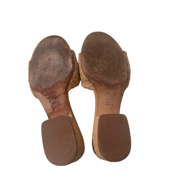 Tory Burch Everly Raffia Block Sandal Slide Size 6 - Picture 6 of 6